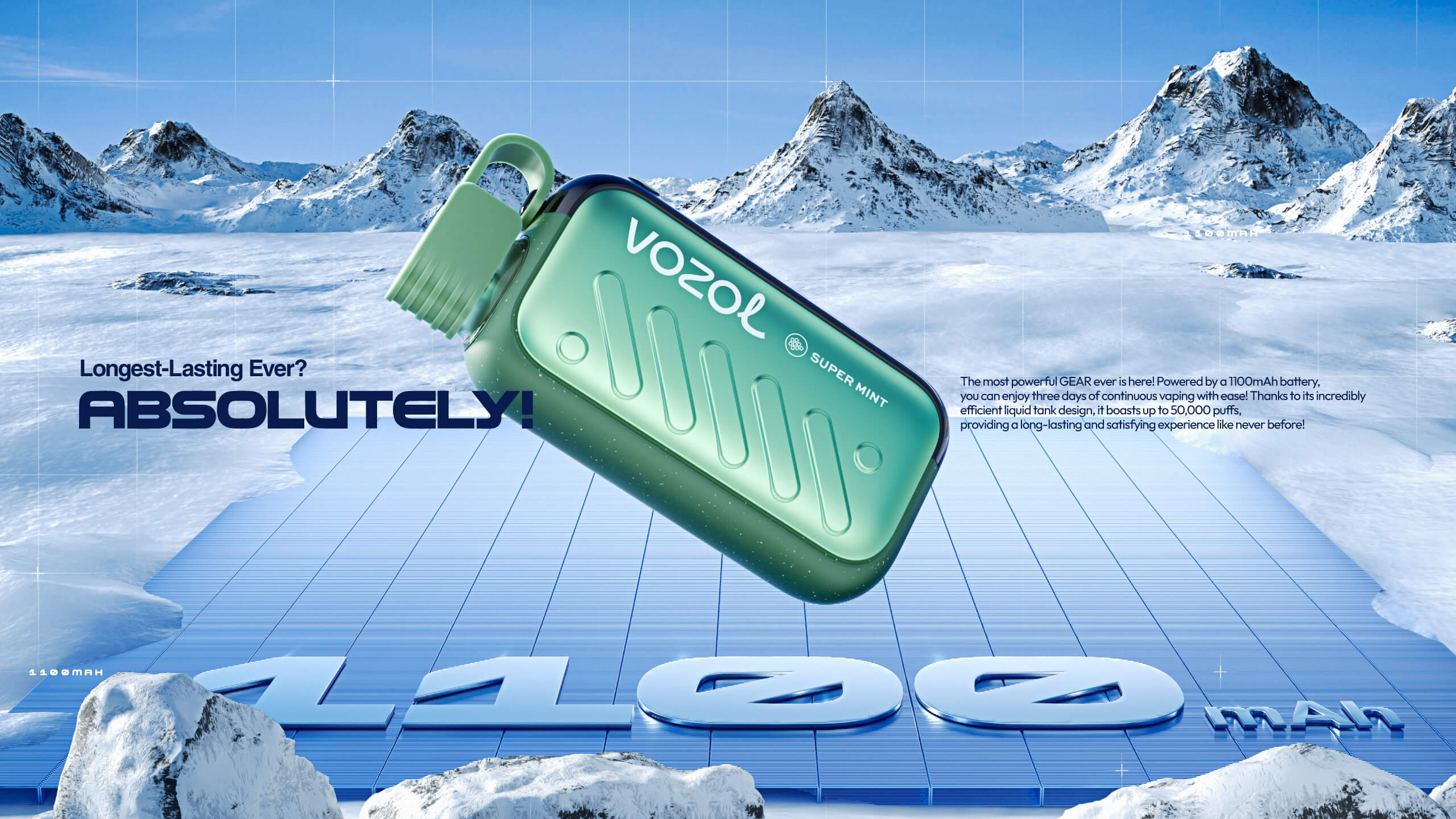 vozol gear 5000 Mint Ice | Extra Intense Flavour Pods main image 1